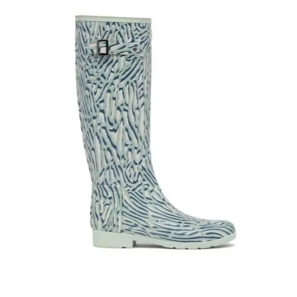 Hunter Refined Tall Coral Print Waterproof Boot - Picture 3 of 9